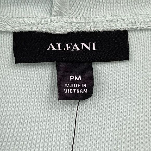 Alfani Modern Lounge Soft Balloon Sleeve Hoodie Sweatshirt Medium Petite Green - Picture 7 of 10